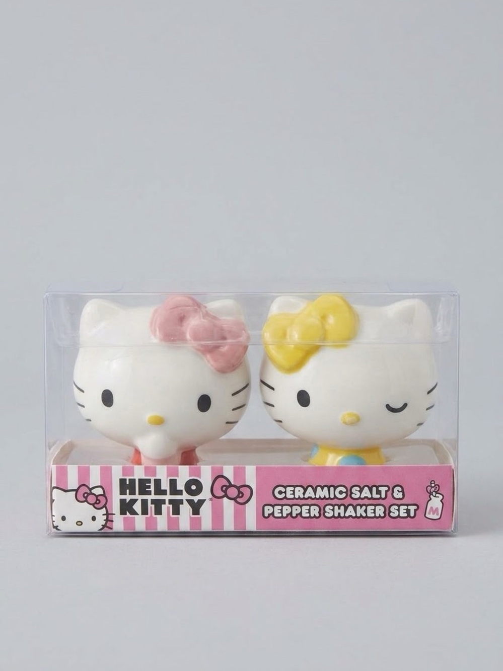 Cracked Sanrio Hello Kitty & Mimmy Ceramic Salt & Pepper Shakers Set Decor